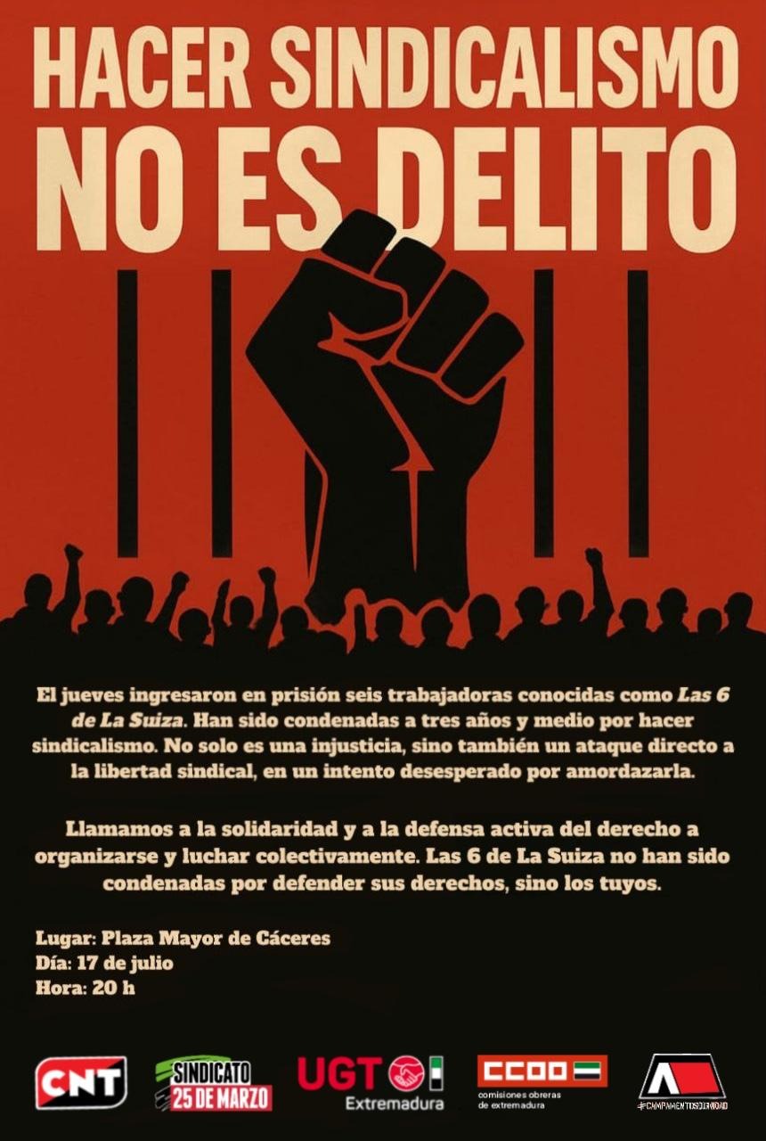 hacer sindicalismo no es delito